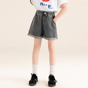 Szorty letnie dziewczyny dżinsy ubrania dla dzieci cotton haft haft haft niedźwiedź jeansowy krótki koreański maluch swobodne spodnie 2-8y