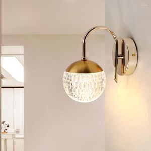 Lâmpadas de parede luz moderna ouro arandela acrílico luminárias de luxo para quarto sala de estar banheiro espelho de vaidade