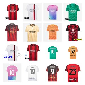 23/24 Pulisic Soccer Jerseys AC Milans Kalulu Legends 2023 2024 Giroud Tonali Theo R.Leao Romagnoli S.Castilejo Kessie Saelemaekers Men Kit Sock Full Set