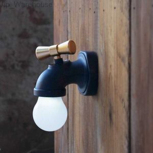 Faucet Night Light Voice Activated LED Faucet Nightlight USB Rechargeable Bedside Lamp Wall Lamp Indoor Corridor Bar Decoration HKD230829