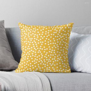 Kissen Retro Senfgelb und Weiß Polka Dot Überwurf Sofa S Bezüge Luxusbezug Dekorativ