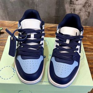 Designer Shoes Blue Vintage Arrowhead Shoes OFF Mens Sneakers brand Side Arrowhead Womens Low Top Casual Toe Layer Calf Leather Upper Rubber Sole Belt Original Box