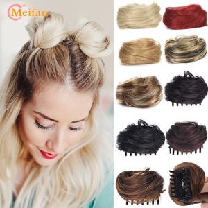 Synthetic Wigs MEIFAN Synthetic Claw Chignon Hair Bow Little Hair Bun Donut Messy Scrunchies Wrap Around Ponytail for Women 230828