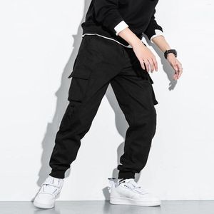 Men's Pants Cargo Trousers Man Soild Fashion Long Elastic Waist Casual With Pockets Outdoor Work Stacked Slacks Male 2023