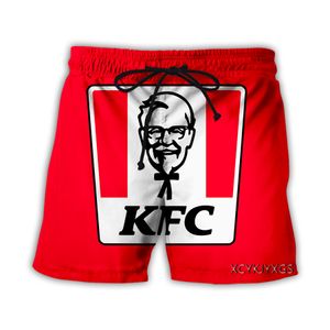 Hip Hop Sportwear Punk Sıradan Gevşek Parça Pantolon Sonbahar Erkekler Serin Baskı KFC 3D Şort S-7XL 004