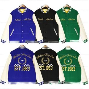 جاكيتات رجال Rhude Mens Varsity Jacket Y2K American Vintage Baseball Letterman Jacket Womens Servidered Coat متوفرة في مجموعة متنوعة من الأنماط العلامة التجارية للدفاع W الدفء
