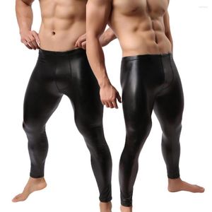 Pantaloni da uomo Pantaloni skinny da uomo in ecopelle di alta qualità Leggings sexy Clubwear Pantaloni bodywear da uomo Slim Fit