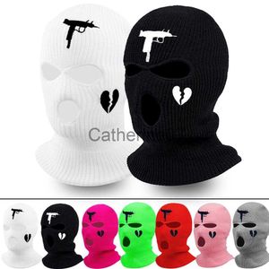 Cappelli a tesa larga da uomo passamontagna maschera cappello inverno caldo antivento berretti in maglia cofano cappelli unisex donna sport regali per feste di halloween accessori da sci J230829