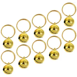 Coleiras de cachorro 10 pcs charme ouro guarnição animais de estimação sinos pequenos artesanato colar pingente decorativo aço inoxidável multi-uso