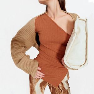 Женские трикотажные женщины укороченный кардиган Batwing рукав дамский свитер