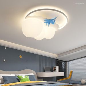 Lustres cinza/azul/amarelo moderno led luz para crianças quarto sala de estar lustres casa decoração criativa interior bonito lâmpada