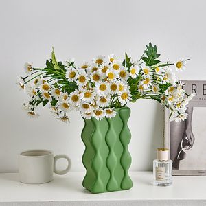 Вазы Nordic Luxury Home Wave Ceramic высушенная цветочный горшок декоративный контейнер.