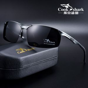 Sonnenbrille Cook Shark Aluminium-Magnesium-Sonnenbrille Herren HD polarisierte Fahrfahrerbrille 230828