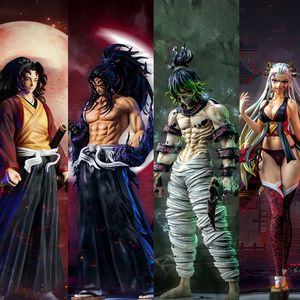 إصبع ألعاب الشيطان Slayer Action Figure Giyuutarou Daki Kokushibo Tsugikuni Yoriichi Douma Inosuke Toy Kimetsu No Yaiba PVC Model Toys