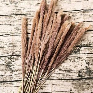 Decorative Flowers 15/30Pcs 45Cm Natural Dried Flower Small Reed Real Plant Pampas Grass Family DIY Wedding Party Decoration Bouquet