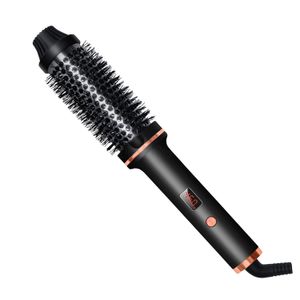 Curling Irons Mini Iron Brush för korta långa hårfat turmalin keramik med antiscald 230828