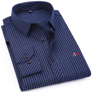 Men's Dress Shirts Male Striped Shirt Brand Clothing Pocket Mens Long Sleeve Summer Slim Fit Casual Men Clo 230828