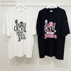 T-shirty męskie dobra jakość Diabeł nosza Vetements moda t-shirt men vetements kobiet koszulka limitowana edycja vtm krótkie rękaw