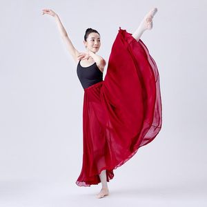 Scen Wear Classical Dance Costume For Women Spanish Flamenco 720 Degrees Big Wing Gypsy Chiffon Belly Solid Color Dress