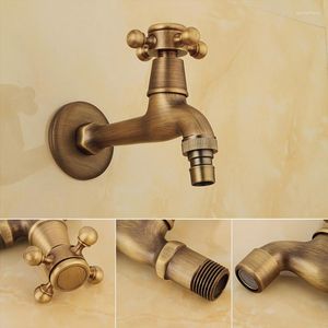 Bathroom Sink Faucets Antique Brass Wall Mount Pool Tap Cold Water Faucet Accessories Outdoor Garden Taps Decorative Laundry Bibcock