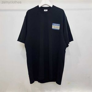 Men's T-Shirts Good Quality 2023SS Vetements Designer Signature Washed Ripped Hole Fashion T-shirt Men Vetements Women Oversized Vintage Tees