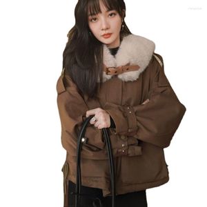 Женские траншевые пальто 2023 г. Корейская зимняя куртка Женская одежда для шерсти вкладыша женская парка сгущается, леди, верхняя одежда с капюшоном.