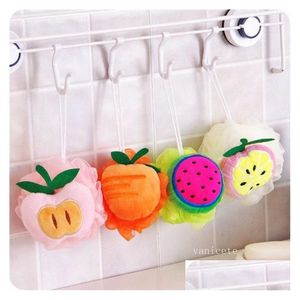 Bath Brushes Sponges Scrubbers Home Brushes Color Lovely Flowers Fruit Shape Children Baths Balls Kids Products Lt086 Drop Delivery Dhbo1