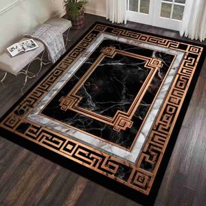 Carpets Luxury Design Household Rugs for Living Room Black Gold Large Area Bedroom Washable Carpet Decoration Home Rug Non-slip Doormat x0829