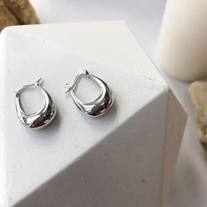 Dangle Earrings Silvology 925 Sterling Silver U Style Glossy Elegant Texture Drop For Women Friendship Fine Jewelry