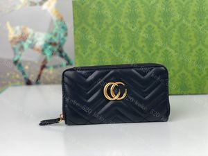 443123 BUCKLE Hardware MARMONT ZIP AROUND WALLET Designer Women's Leather Zippy Wallet Key Card Holder Pouch Cle Coin Purse Pochette