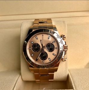Mens Watches Rolx Maker 40mm Cosmograph 116505-0010 Rose gold Dial 18k Chronograph Stopwatch CAL.4130 Movement Mechanical Automatic Wristwatches X79QI