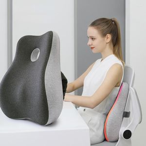 Conjunto de cadeira de travesseiro assento de espuma de memória suporte lombar ortopédico proteger cóccix aliviar dor nas costas carro