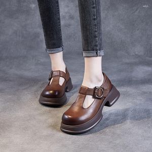 Kleidschuhe, dicker Absatz, Mary Jane, einzelne Damen, weiß, Retro-T-Shirt, britisches kleines Leder, echte Sohle, Matsuke