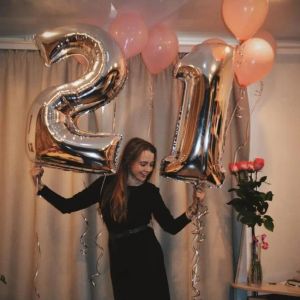 Figures Happy Birthday Party Decorations Kid toy Baloon 32 inch digital Foil Birthday Balloons Air Helium Number Balloon Wholesale