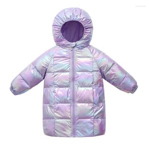 Down Coat Autumn Winter Warm Girls Jacket Long Style Fashion Hooded Zipper Christmas Boys Birthday Party Costume Kids Clothes