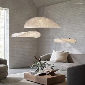 Nordic Minimalist Wabi Sabi Dupont Paper LED Chandelier, Ceiling Light for Living Dining Room, Modern Flush Mount Pendant Lamp