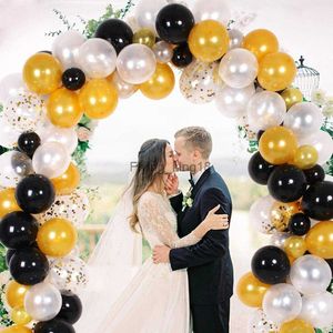 130st Black Gold DIY Garland Kit Balloon Arch Party Supplies Decorations For Bridal Baby Shower Birthday Wedding HKD230829