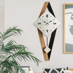 Zegary ścienne duże nowoczesne mechanizm zegara alarm Nordic Drewniane unikalne przedmioty Wanduhren Dekoracja salonu l