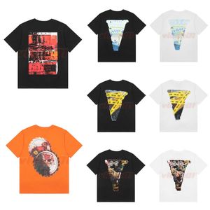 メンズデザイナーTシャツ男性女性花印刷ブラックブルーTシャツヒップホップティーサイズS-XL