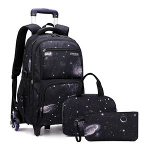 Duffel torebki Wysokiej jakości plecak szkolny dzieci Rolling Trolley Waterproof for Teenage Boy Girls Bag dzieci 230828