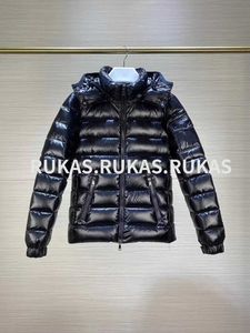 Luxusjacke, Modedesigner-Daunenjacke, schwarz, glänzend, französische Mode, schlicht, lässig, Marke, Winter, warme Daunenjacke, Windjacke