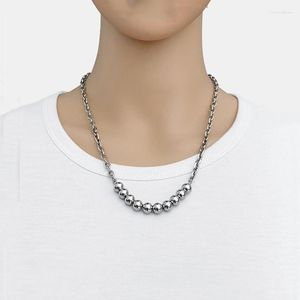 Pingente colares moda bola de aço colar geométrico feminino simples e selvagem clavícula corrente presente