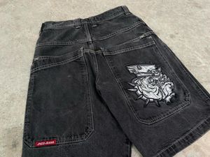 Shorts masculinos JNCO Shorts Y2K Hip Hop Gráfico Impressão Baggy Denim Gym Shorts Homens Mulheres 2023 Verão Harajuku Gótico Homens Basquete Shorts 230828