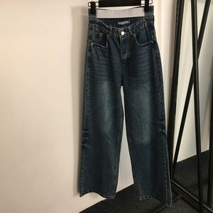 Pantalon en jean taille haute pour femme, pantalon de Style de rue, lettres tissées, Long, saisons, personnalité, pantalon en Denim