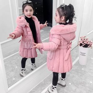 Jackets 30 Russian fashion Winter Jacket for Girl Hooded Coat Children snowsuit Down cotton Clothes Outerwear Long parka clothing 230828