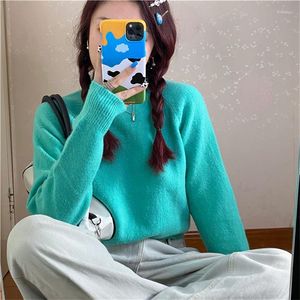 Kadın Sweaters Lazy Ins Gevşek düz renkli kazak kadın Koreli Harajuku Japon Kawaii Ulzgang Vintage Giyim Kadınlar için