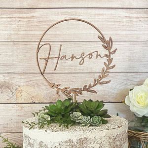 Andra evenemangsfestleveranser Boho Floral Wedding Cake Topper Custom Cake Toppers Personligt namn Inledande tårta Topper Födelsedag Bruddusch Anniversary 230828