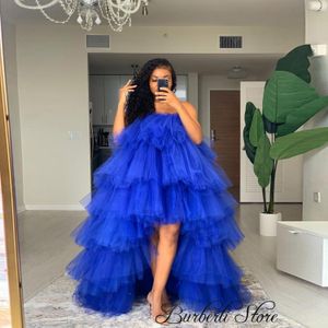 Basic Casual Dresses Fashion Hi Low Puffy Tiered Tulle Women Dress Plus SizeTo Party Dresse Pretty Dressing Royal Blue Tutu Orchid 230829