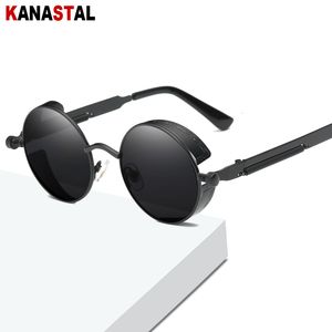 Sunglasses Round Steampunk Mirror Men Women Punk Eyewear Brand Designer Retro Glasses Frame Vintage Spring UV400 230828