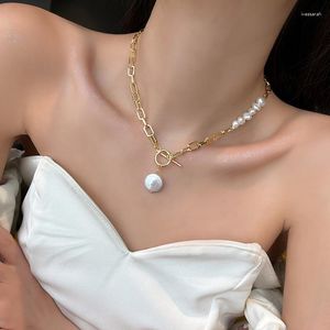 Ketten Original Schmuck Natürliche Barock Süßwasser Perle 14 Karat Gold Gefüllt Weibliche Asymmetrie Halskette Für Frauen Geschenke Kein Verblassen